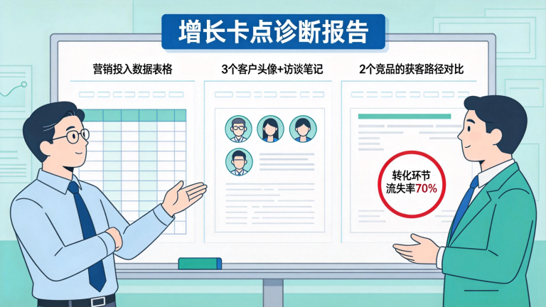 我的服务体系：诊断→方案→落地→化成标准