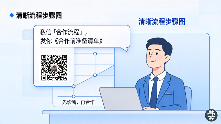 和我合作，第一步精准定位问题，第二步科学验证逻辑